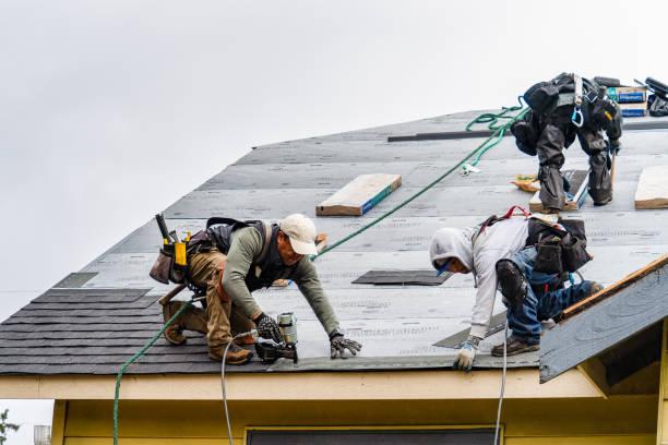 Professional Gutter Installation technician working in Chester, OH